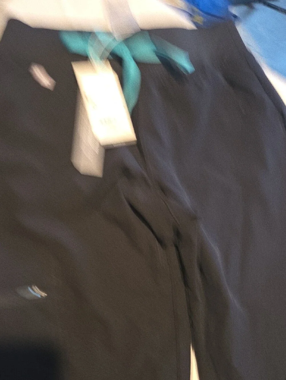 FIGS Black Jogger Pants with Teal Drawstring